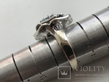 Женское золотое кольцо с бриллиантами и топазами, фото №4