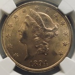 20 $ 1894 год США золото 33,4 грамма 900’, фото №5