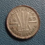 3 пенса 1952  Австралия  серебро   (Z.4.4)~, фото №2