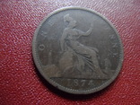 1 пенни 1874  Великобритания   (S.12.10)~, фото №2