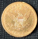 Золотая монета 10 долларов 1880г, фото №3
