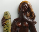 Панно керамика Девушка с рыбой, фото №3