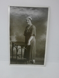 1935 Фото  Девушка в платье  87х137мм, фото №2