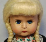 Редкая коллекционная старинная  кукла, 50 гг, 35 см, парик съемный, фото №2