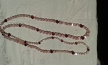 Ожерелье "Розовый сатин с рубином" 67 см винтаж Чехия - 60-70 г.г., фото №3