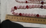 Ожерелье "Розовый сатин с рубином" 67 см винтаж Чехия - 60-70 г.г., фото №6