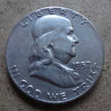 50 центов 1957   США  серебро    (А.5.3)~, фото №2