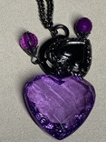 Фиолетовый кулон в виде сердца не пластик, фото №3
