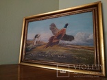 Картина "Охота на фазана".Европа. 92*62 см. Холст. Масло. Подпись., фото №3