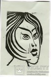 Портрет жінки ліногравюра, фото №3