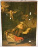 3.Картина-репродукция Х.В.Р.Рембранта "Святое семейство" 1970-х.,под лаком., фото №2