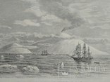 Остров Бофорта и вулкан Эребус ксилография до 1917 года. 16.5 х 26.5, фото №2