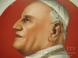 Святой Иоанн XXIII, настенная тарелка, фарфор, обильно полита золотом., фото №3