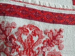 Скатерть красная вышивка лен, фото №11