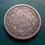 10 центов   1961 Либерия  серебро (2.1.16)~, фото №4