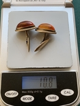 Запонки с янтарём 875 пробы 10,8 грамм, фото №4