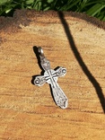Крестик серебряный целый, фото №2