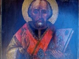 Старовинна ікона Миколай Чудотворець, фото №4
