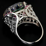  Кольцо серебряное 925 натуральный мистик кварц, рубин., фото №3