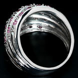 Кольцо серебряное 925 натуральный розовый сапфир., фото №3