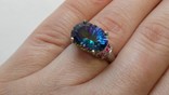 Кольцо серебряное 925 натуральный мистик кварц, рубин., фото №4