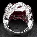 Кольцо серебряное 925 натуральный рубин, белый сапфир., фото №5