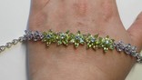 Bransoletka srebrna 925 naturalny tanzanite, peridot., numer zdjęcia 6