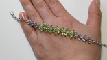 Bransoletka srebrna 925 naturalny tanzanite, peridot., numer zdjęcia 7