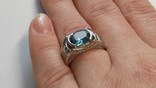 Кольцо серебряное 925 натуральный лондон топаз, цирконий., фото №9