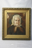 Портрет бабушки. Картон, масло. Размер 44х37 см., фото №2