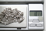 Серебряная цепь, 18 грамм, 56 см, фото №9