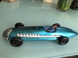 Винтажный гоночный автомобиль механическая фрикционная игрушка СССР из 1950х, фото №5