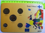 Комплект монет Финляндии 10, 50 пенни + 1, 5, 10 марок 1993 - 2000 гг., фото №2