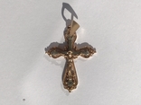 Ажурный золотой крест с камнями 585, фото №8