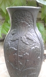 Ваза "Чертополох" черная керамика, рельеф 35 см - винтаж, фото №6