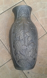 Ваза "Чертополох" черная керамика, рельеф 35 см - винтаж, фото №13