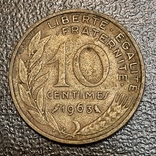 Франция 10 сантимов 1963, фото №2