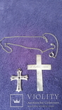 Набор из серебра два крестика и цепочка, numer zdjęcia 2