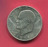 США 1 доллар 1971 ,,S,, серебро аUNC Лунный, фото №2
