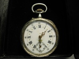 Серебряные карманные часы. На ходу. Франция XIX век ( Клеймо Краб ), фото №2