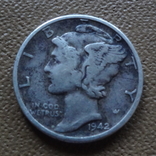 10  центов  1942  США  серебро (Ж.3.1)~, фото №2