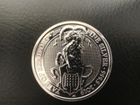 5 Фунтов 2019 Великобритания-Звери Королевы-Козeл Бофорта-Cеребрo-Ag999- 2Oz., фото №2