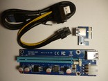 Новый Riser Райзер 006 6pin  PCI-E 1X to 16X molex USB 3.0 60см, фото №2