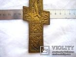 Старовинний бронзовий хрест висота 20 см, фото №4