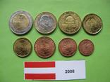 Австрия , набор евро монет 2008 г. UNC., фото №3