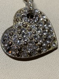 Большой кулон сердце в сверкающих камушках на цепочке из Италии, фото №4