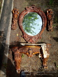 Старое винтажное зеркало с подставкой на реставрацию., фото №2
