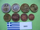 Греция, набор евро монет 2003 г . UNC., фото №2