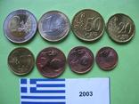 Греция, набор евро монет 2003 г . UNC., фото №3
