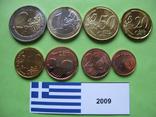 Греция, набор евро монет 2009 г. UNC., фото №2